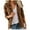 Brown, variant on LYXSSBYX Solid Long Sleeves Women Tops for Woman Long Sleeve T-Shirt Open Front Loose Outerwear Blouse Coat Tops Zipper Blouse
