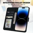 thumbnail image 2 of ELEHOLD Flip Wallet Case for iPhone 12 Pro / 12 6.1", Cute Pattern PU Leather Case with Magnetic Clasp Credit Card Slot Stand Lanyard Shockproof Full Body Protection Cover, E, 2 of 7