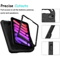 thumbnail image 6 of SUPNICE Kids Case for iPad Mini 7 (A17 Pro) 2024 8.3 inch, Mini 6 2021 with Built-in Screen Protector, Shockproof Lightweight Handle Stand Cover for Model (A2995/A2996, A2567/A2568/A2569), Black, 6 of 8
