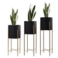 thumbnail image 1 of Set Macetas Negras con Base Dorada Moderna/Minimalista Macetas y Maceteros Estilo moderno, elegante y minimalista., 1 of 4