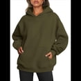 thumbnail image 4 of Sudadera Informal de Larga con Capucha para Mujer, Jersey de y Otoño con Bolsillos. Verde L, 4 of 9