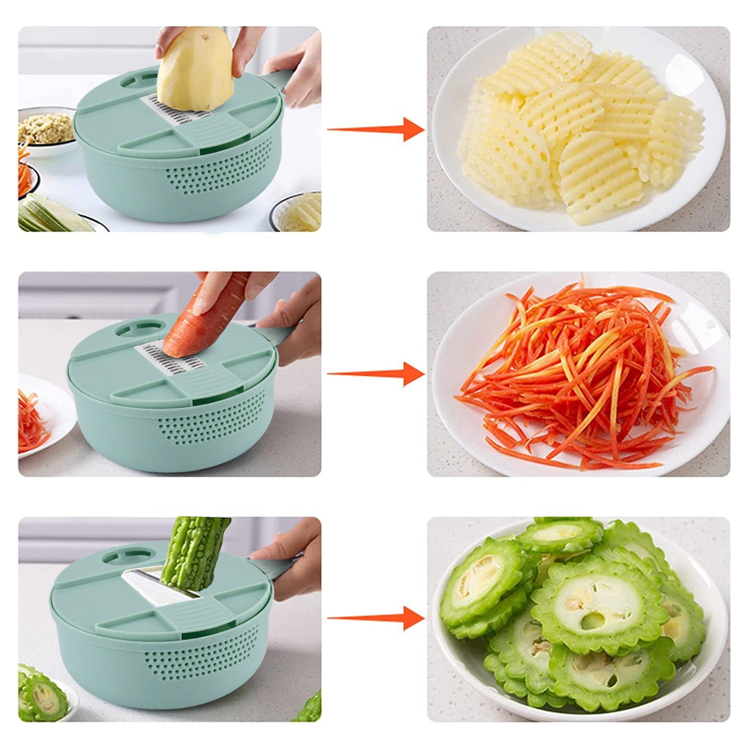 Kitcheniva 12In1 Vegetable Chopper With Container, 1 count