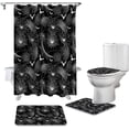 thumbnail image 2 of FMSHPON Halloween 4 Piece Bathroom Set Shower Curtain Bath Rug Contour Mat and Toilet Lid Cover, 2 of 6