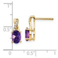 thumbnail image 2 of Auriga Fine Jewelry 10K Yellow Gold Amethyst and Diamond Dangle Earrings for Women, 2 of 5