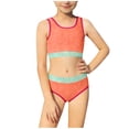 thumbnail image 1 of Girls Tankini Swimsuit, Two Piece Set, Sleeveless, Built-in Soft Bra, UPF 50+ Sun Protection, for Pool, Beach, Summer Water Activities, 1 of 8