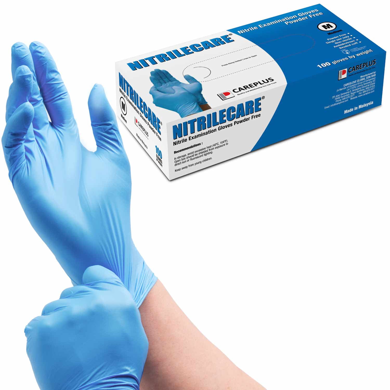 Nitrile Gloves Powder Free  Non-Latex for Dental Medical Tattoo S M 200/box 