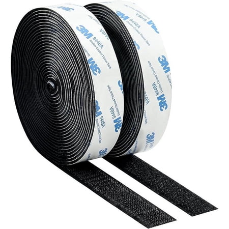 3M Hook and Loop Tape with Adhesive, Heavy Duty Self Sticky Interlocking Tape, Sewing Fasteners for Handmade, Photo Frames, Mosquito Net, Carpets, Car and DIY, 1 inch * 20 Feet * 2 Rolls