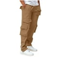 thumbnail image 5 of Men's Casual Cargo Pants High Elastic Waisted Stretch Joggers Fashion Baggy Jogger Pants with Pockets, 5 of 5