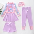 thumbnail image 2 of Gunia Swimming Suit For Girls Long Sleeve Two Piece Rash Guard With Upf Sun Little Kid Youth Toddler Kids Bathing Suit Swimsuits For Beach Pool 2-12 Years, 2 of 4