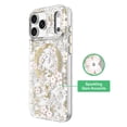 thumbnail image 2 of onn Phone Case for iPhone 18 Pro / 17 Pro, MagSafe Compatible - Pink & White Floral with Gems, 2 of 6