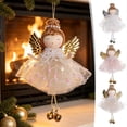 thumbnail image 4 of 3-Style Christmas Angel Hanging Ornament,Lace Sequin Skirt Metal Bell Cloth Figurine,Multicolor Holiday Decor,1-Count, 4 of 8