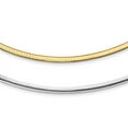 thumbnail image 2 of 14k Yellow and White Gold Two-tone Lt Reversible 4mm Omega w/extender Necklace Length 16 Inch, 2 of 3