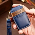 thumbnail image 4 of Leather Key Fob Cover Fit for Land Rover Range Rover Keychain Smart Remote Key Case Key Shell Protector 5 Button, 4 of 7