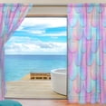 thumbnail image 4 of Splicing Pattern Holographic Mermaid Tail Semi Sheer Curtains Window Voile Drapes Panels Treatment-55X78in for Living Room Bedroom Kids Room, 4 of 4
