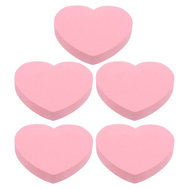 FELTECHELECTR 500 hojas de notas adhesivas con forma de corazón rosa. Bloc de notas autoadhesivo para oficina, escuela y hogar. Ideal para mensajes, recordatorios y organización.