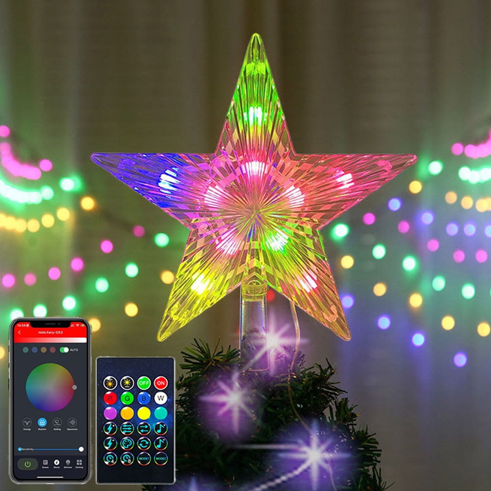 5M/10M Christmas Star Tree Topper Lights LED Multicolour with Remote