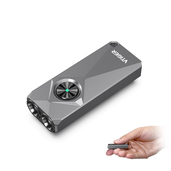Llavero con linterna VTIGER K1, 800 lúmenes, recargable por USB