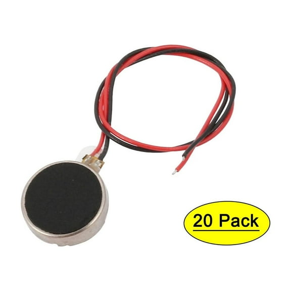 20Pcs DC 3V 10mm Dia Mobile Phone Coin Flat Vibrating Vibration Motor w Wire