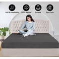 thumbnail image 4 of Fitted Sheet 800 Thread Count 100% Egyptian Cotton 1-Piece Full-XL Size (54" x 80") Inch 15-Inch Deep Pocket, All-Around Elastic Dark Gray Stripe, 4 of 5