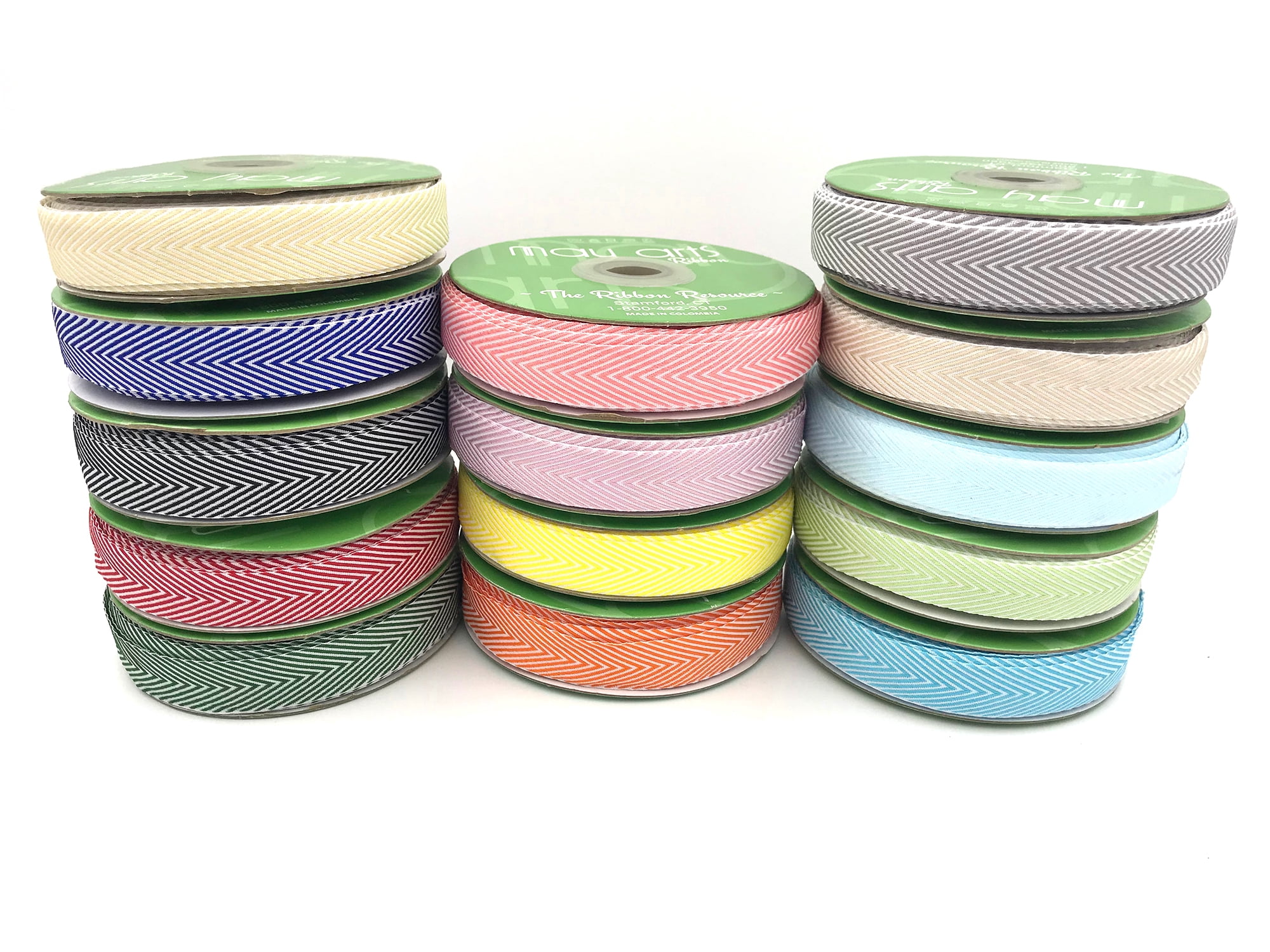 Twill Chevron Stripe Ribbon 3/4" X 30yd - Yellow
