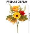 thumbnail image 3 of Autumn Artificial Flower Bouquet,Roses and Pumpkins Realistic Fall Arrangement for Home Table Centerpiece or Seasonal Wedding Decor, Fall Decoration, Artificial Flower Arrangement,C5,1PC, 3 of 10