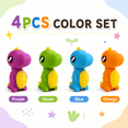 thumbnail image 3 of Under 1$ Erasers, 4Pcs Cute Soft Sliding Pencil Eraser Retractable Dinosaur-Shaped Erasers in Assorted Colors, Office Supplies, 3 of 6
