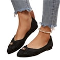 thumbnail image 2 of HTHLVMD Flat Comfort Shoes, Wide Width Shoes for Women, Women’S Vegan Leather Ballet Flats Soft Slip-On Round Toe Shoes With Metal Detail Minimalist Comfort Flat Shoes, Black 5.5, 2 of 5