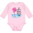 thumbnail image 3 of Inktastic Not Going to Deal with This Today- sleeping flamingo Boys or Girls Long Sleeve Baby Bodysuit, 3 of 5
