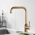 thumbnail image 1 of Matte Kitchen Faucet, Kitchen Mixer Tap with 360° Swivel Spout, Brass, Brass Color, 1 of 5
