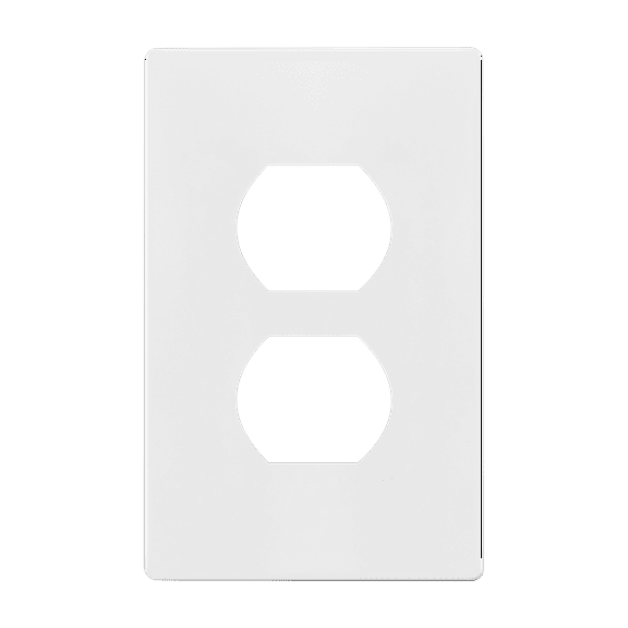 ENERLITES Screwless Duplex Wall Plate, Receptacle Outlet Cover, Standard Size 1-Gang, Unbreakable Polycarbonate Thermoplastic, Glossy White