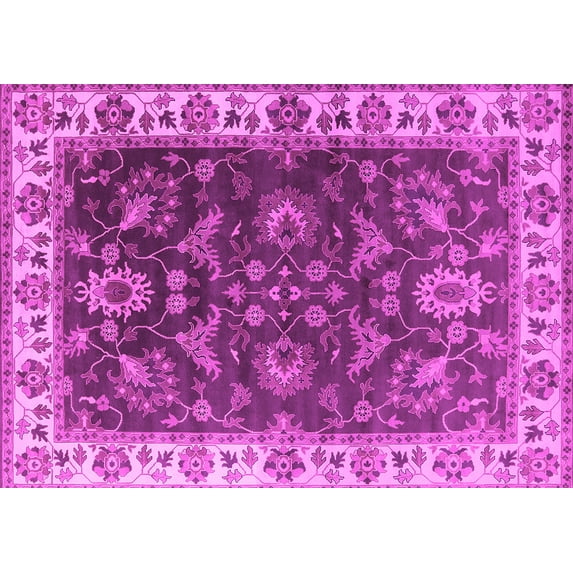 Ahgly Company Indoor Rectangle Oriental Pink Industrial Area Rugs, 5' x 8'