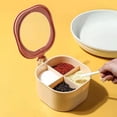 thumbnail image 2 of 4-In-1 Spice Container, Spice Jar With Lid / Spice Spoon, Salt / Sugar / Cumin / Pepper, Color: Beige + Pink, 2 of 4
