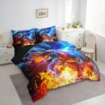 thumbnail image 3 of Manfei Kids Tyrannosaurus Rex Twin Bedding Sets 7pcs, Boys Dinosaur Bedding Comforter Set, Fire Lightning Dino Sheet Sets, Lightweight Room Decor, 3 of 8