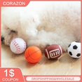 thumbnail image 2 of Dog Toys Squeak Sound Dog Ball Rubber Rubgby Football Basketball Interactive Toys For Dogs, 2 of 5