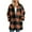 Orange, variant on SwiftWear Women's Plaid Sherpa Collar Jacket Plus Size Zip Up Fleece Coat Casual Flannel Oversized Outerwear​​, Orange