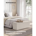 thumbnail image 4 of SONGMICS Puff Almancenaje, Banco de Almacenamiento, Carga de 300 kg, con Acolchado, para Salón, Dormitorio, Entrada, Beige LSF70MV1, 4 of 5