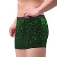 thumbnail image 2 of Sikiie Green Sparkling Print Men's Boxer Briefs, Elastic Waistband Boxer Briefs Leggings-Small, 2 of 5
