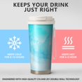 thumbnail image 2 of 18oz Travel Coffee Mug, 316 Stainless Steel Vacuum Insulated Tumbler with 2-in-1 Straw Lid & Strap, Ice Crystal Print, 2 of 6