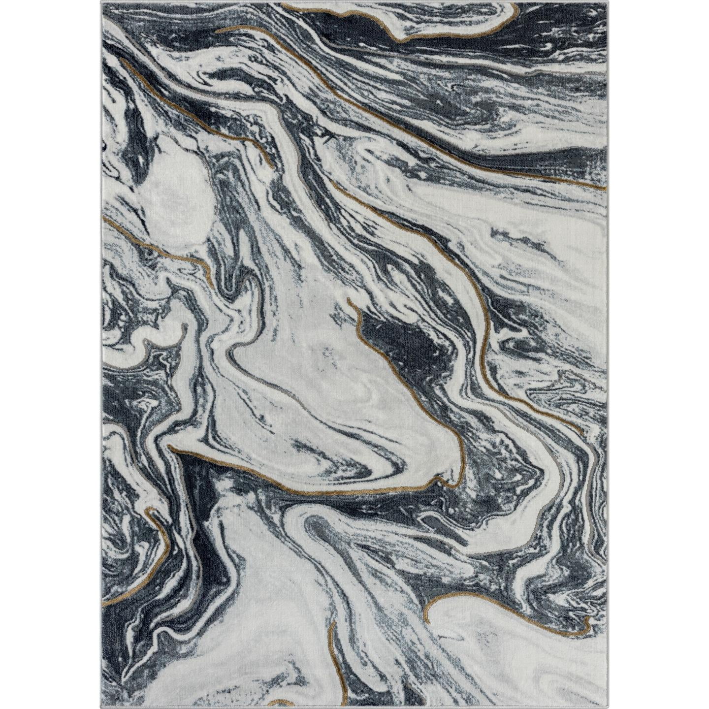 Luxe Weavers Marble Abstract Blue 8x10 Area Rug Indoor Area Rug for Living Rooms