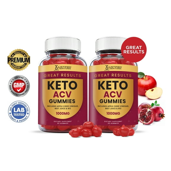 (2 Pack) Great Results Keto ACV Gummies 1000MG Dietary Supplement 120 Gummys