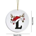 thumbnail image 3 of Luoshdecor Christmas Tree Letter Ornaments 2025，26 Initial Xmas Elk Hat Hanging Pendant,Xmas Gift for Home fireplace Party 3.15in (L), 3 of 9