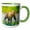 Green/White, variant on 3drose, Alaska, Lake Clark. Grizzly Bear Walks Along the Shoreline., 15oz Mug