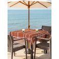thumbnail image 3 of Outdoor Tablecloth with Umbrella Hole for Patio/Picnic/Party/Camping, Orange White Striped Waterproof Table Cloth Square Cover Washable, Navy Indigo Contemporary Minimalist Art (60"x 60"), 3 of 9