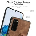 thumbnail image 3 of Nalacover For Samsung S20 Case Ring Holder Kickstand with Credit Card Holder, Back Flip Premium Leather Magnetic Clasp Removable Wirst Hand Strap Cover for Samsung Galaxy S20, Brown, 3 of 15
