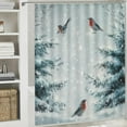 thumbnail image 6 of BCIIG Birds Snow Winter Shower Curtain Set with Hooks 100% Polyester 36"x72, 6 of 7
