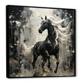 thumbnail image 2 of Designart "Simplified Galloping Horse I" Unicorns Floater Framed Wall Art Living Room, 2 of 5
