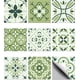 thumbnail image 1 of 36 pegatinas para azulejos, 9 estilos, diseño árabe, blanco y verde, impermeables, cuadradas con estampado de flores, 1 of 9