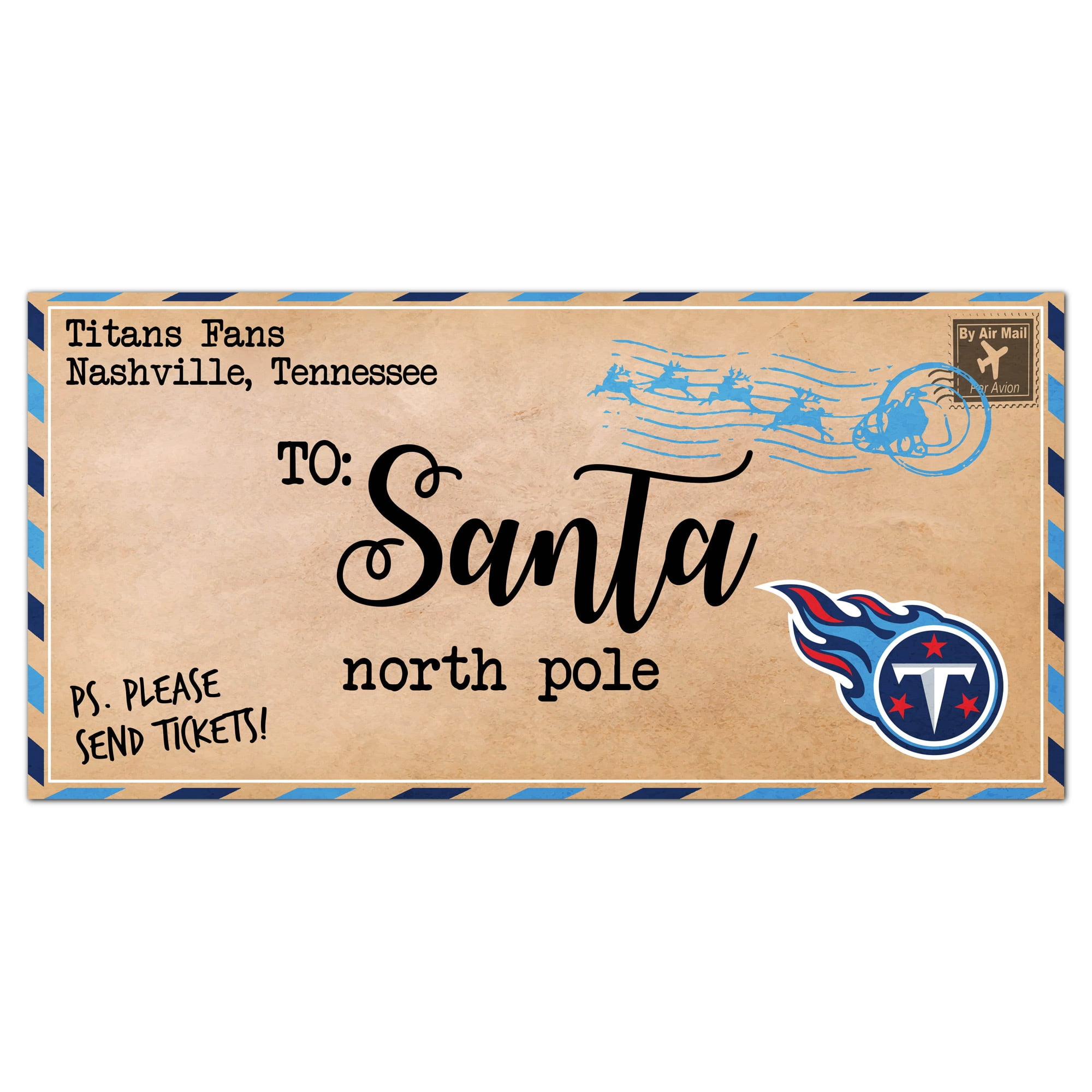 Tennessee Titans 6'' x 12'' Letter to Santa Sign 