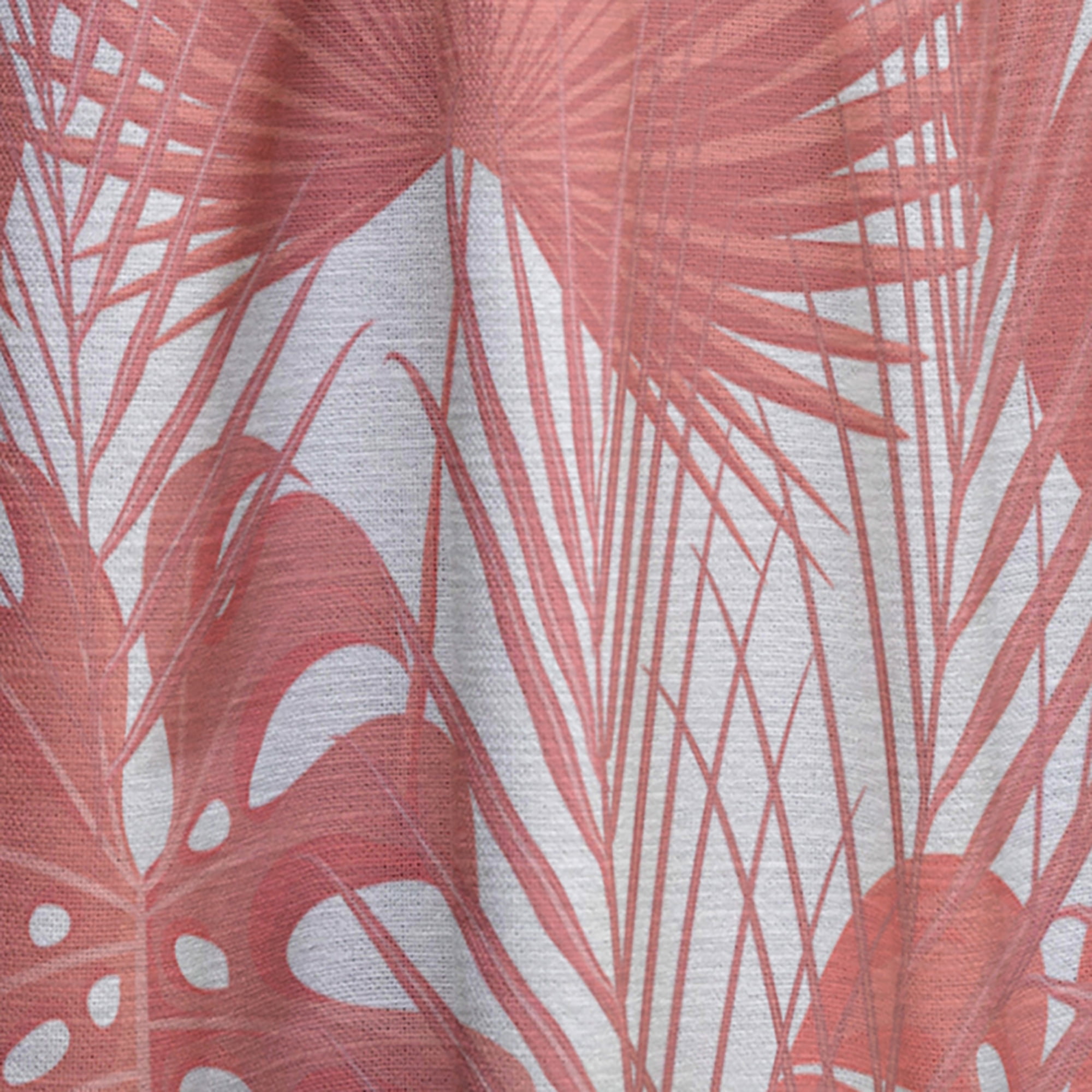 Designart 'Retro Tropical Foliage Coral I' Mid-Century Modern Curtain Panel