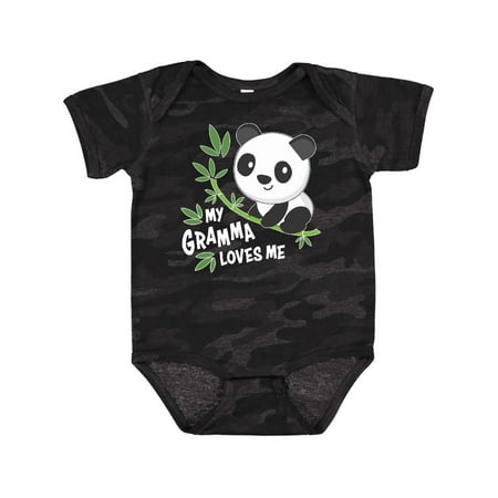 

Inktastic My Gramma Loves Me- cute panda Gift Baby Boy or Baby Girl Bodysuit